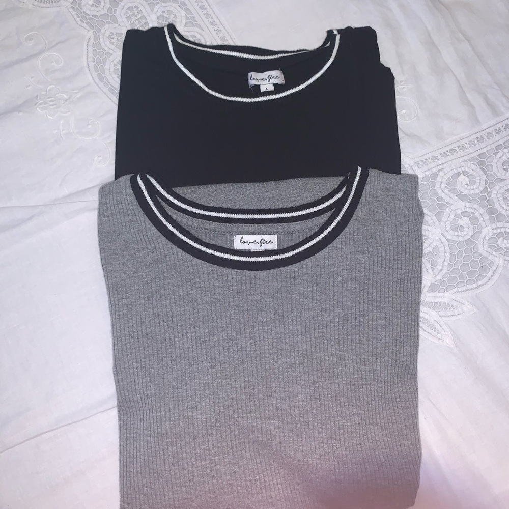 2 Love Fire Cotton Ribbed Dresses. Size Large